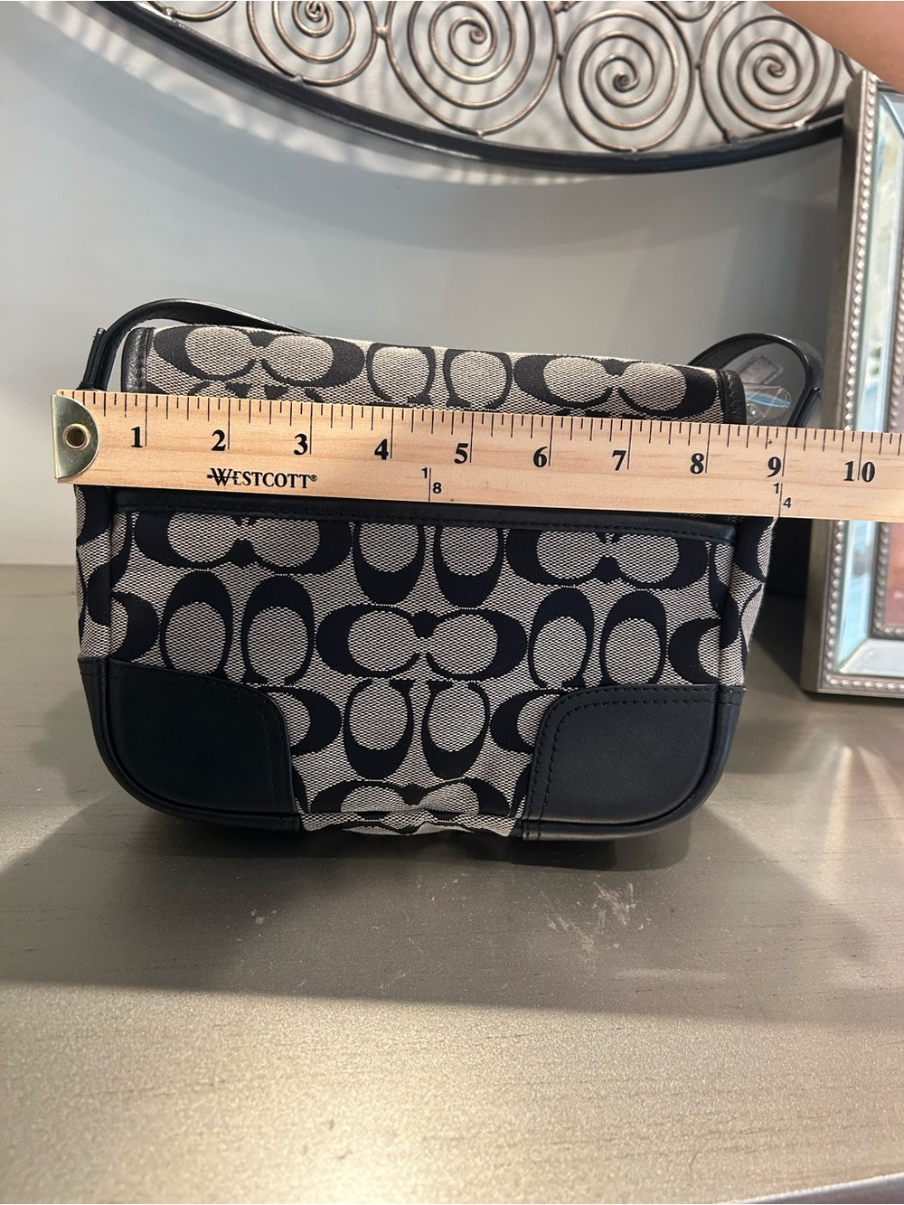 Coach Black/grey Signature Canvas Crossbody Saddle Bag - Picture 7 of 11